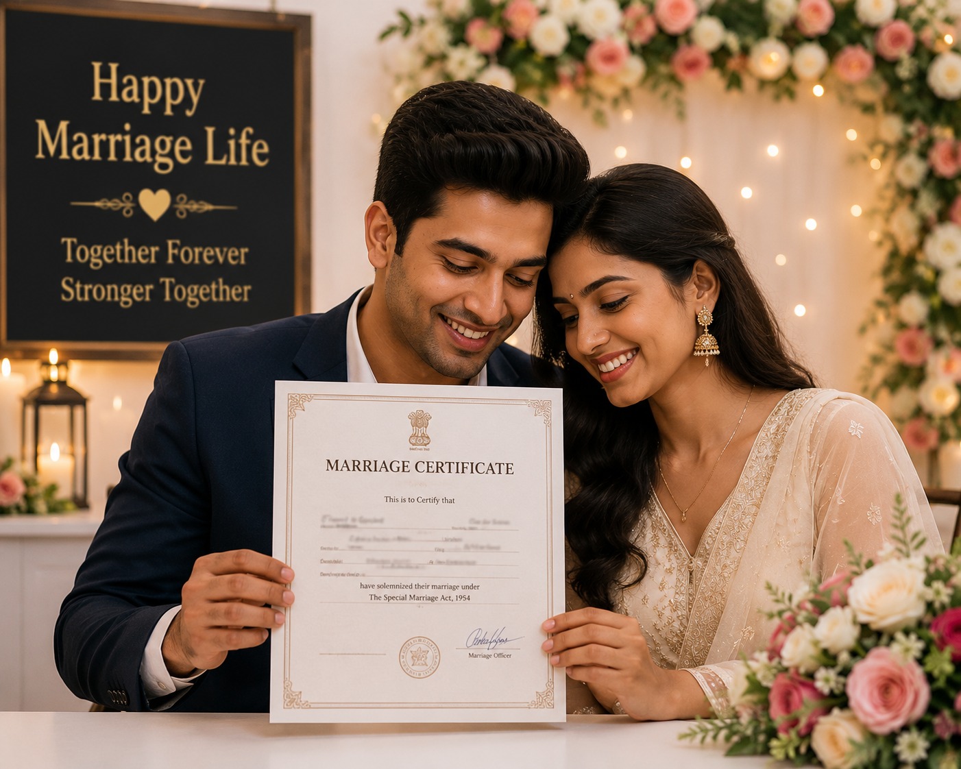 Wedding couple consultation and marriage